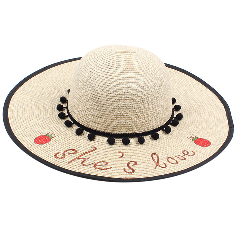 Ladies Sun Hat Summer Beach Straw