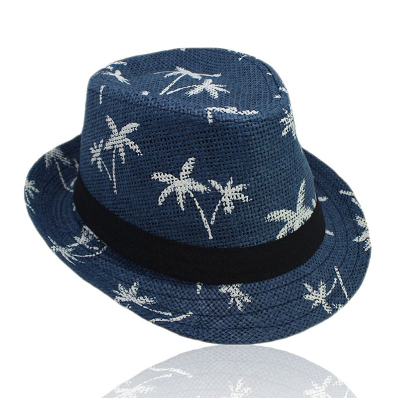 Adult Kids Summer Straw Sun Hat Tropical Coconut