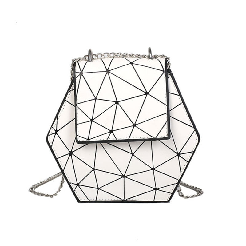 2019 New Bao Crossbody Bags For Women Fashion Mini Beach Bag Geometric Chain Bag For Women Girl Shoulder Bag bolsos mujer silver